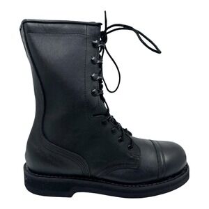 Vtg Addison Shoe Co Black Safety Work‎ Boots Men's Sz 14R NWT Punk Grunge Police